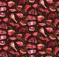 Fresh Cutting Beef Parts Seamless Pattern