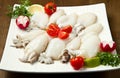Fresh cuttlefish with peas Royalty Free Stock Photo