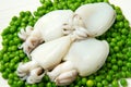 Fresh cuttlefish with peas Royalty Free Stock Photo