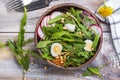 Fresh dandelion salad