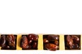 Fresh dates fruit dates on white background Royalty Free Stock Photo