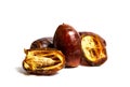 Fresh dates fruit dates on white background Royalty Free Stock Photo