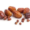 Fresh dates over white background Royalty Free Stock Photo