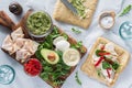 Fresh deli turkey pesto wraps with all the ingredients to make them. Royalty Free Stock Photo