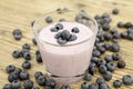 Fresh delicious blueberry yoghurt shake dessert