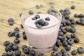 Fresh delicious blueberry yoghurt shake dessert Royalty Free Stock Photo