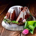 Delicious chocolate spring cake Royalty Free Stock Photo