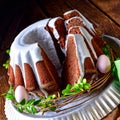 Delicious chocolate spring cake Royalty Free Stock Photo