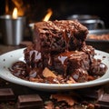 fresh delicious chololate brownies Royalty Free Stock Photo