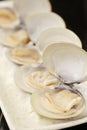 Fresh delicious clams on white dish Royalty Free Stock Photo