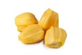 Fresh delicious four flesh of jackfruit isolated on clean white Royalty Free Stock Photo