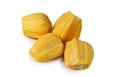 Fresh delicious four flesh of jackfruit isolated on clean white Royalty Free Stock Photo