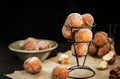 Fresh delicious homemade ball doughnuts Royalty Free Stock Photo