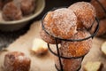 Fresh delicious homemade ball doughnuts Royalty Free Stock Photo