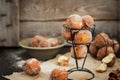 Fresh delicious homemade ball doughnuts Royalty Free Stock Photo