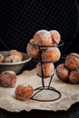 Fresh delicious homemade ball doughnuts Royalty Free Stock Photo