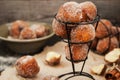 Fresh delicious homemade ball doughnuts Royalty Free Stock Photo