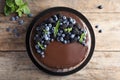 Fresh delicious homemade chocolate cake with berrie Royalty Free Stock Photo