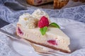 Fresh and delicious raspberry cream pie Royalty Free Stock Photo