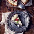 Fresh and delicious raspberry cream pie Royalty Free Stock Photo