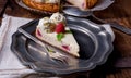 Fresh and delicious raspberry cream pie Royalty Free Stock Photo