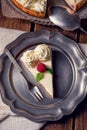 Fresh and delicious raspberry cream pie Royalty Free Stock Photo