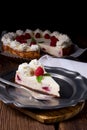 Fresh and delicious raspberry cream pie Royalty Free Stock Photo