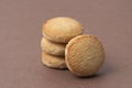 Fresh and delicious traditional NanKhatai on brown background.