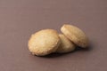 Fresh and delicious traditional NanKhatai on brown background.