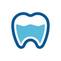 Fresh dental care logo template, tooth and water icon design, mouth wash symbol - Vector Royalty Free Stock Photo