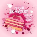 Fresh Dessert Banner Colorful Cake Sweet Beautiful Delicious Food Logo