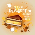 Fresh Dessert Banner Colorful Cake Sweet Beautiful Delicious Food Logo