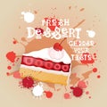 Fresh Dessert Banner Colorful Cake Sweet Beautiful Delicious Food Logo