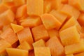 Fresh diced carrot, closeup