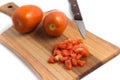 Fresh Diced Tomatoes Royalty Free Stock Photo