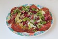 Fresh dish of bresaola, in salad Royalty Free Stock Photo