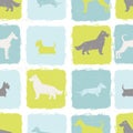 Fresh dog breeds silhouettes seamless pattern