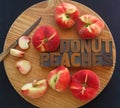 Donut peaches with words Royalty Free Stock Photo