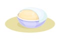 Fresh dough in bowl. Bakery process, kneading pastry for cookies, bread, pizza vector illustration