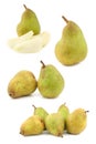 Fresh `doyenne de comice` pears and a cut one Royalty Free Stock Photo