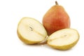 Fresh doyennÃÂ© de comice pear and a cut one Royalty Free Stock Photo