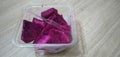 fresh dragon fruit packed in a plastic box