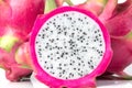 The Fresh Dragon fruit or Pitahaya fruit isolated on white Royalty Free Stock Photo