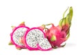 The Fresh Dragon fruit or Pitahaya fruit isolated on white Royalty Free Stock Photo