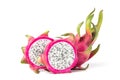 The Fresh Dragon fruit or Pitahaya fruit isolated on white Royalty Free Stock Photo
