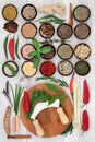 Fresh and Dried Herbs and Spices Royalty Free Stock Photo