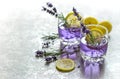 Fresh drink lemon lavender flowers summer lemonade Royalty Free Stock Photo