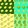 Fresh durian pattern set, cartoon style