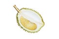 Fresh durian, tropicalfruit, king of fruit isolated on white background.