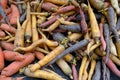 Fresh eco organic carrots for sale Royalty Free Stock Photo